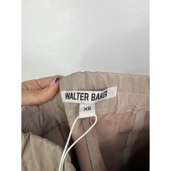 NWT Baker Lori Leather Flare Leg Elastic Waist Pant Women's Dove Size: XS - Picture 8 of 10